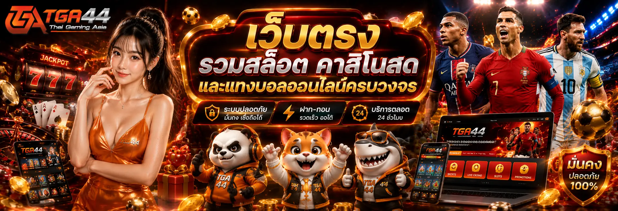 TGA44 รวมเกมสล็อตหลายธีม คาสิโนสด และการแข่งขันฟุตบอล