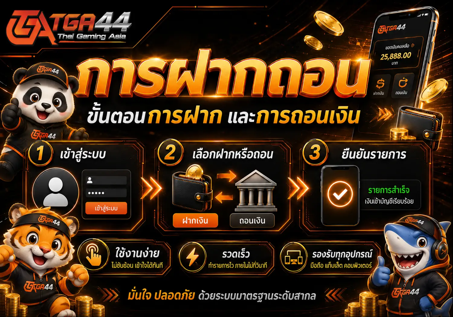 TGA44 รวมเกมสล็อตยอดนิยม บาคาร่า รูเล็ต และฟุตบอลออนไลน์